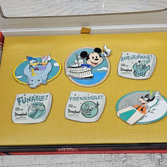 NEW! Disney Pin Trading Niftie Fifties Flashback Disneyland Newspaper Set LE150 - Picture 3 of 9